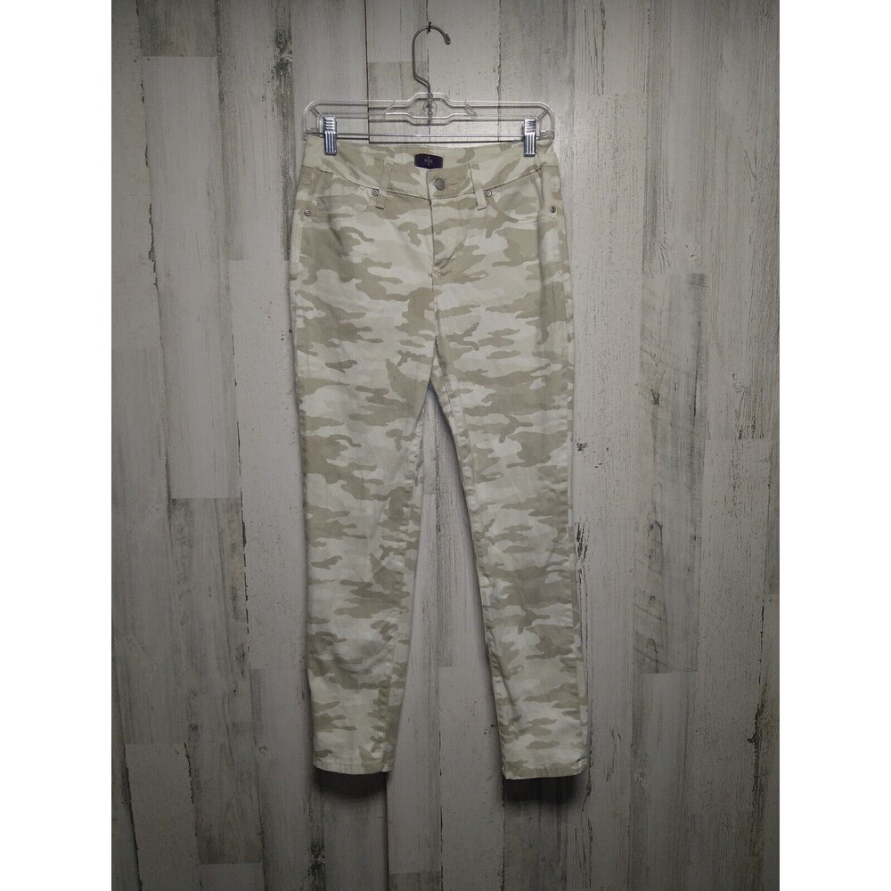 NYDJ  Women's Pants  Size 4 "Ankle" Beige Camo Lift X Tuck Technology